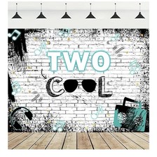 Two Cool Birthday Party Photography Background Hip Hop Boy 2nd Birthday 7X5FT