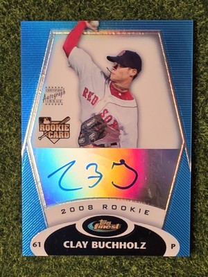 2008 Topps Finest CLAY BUCHHOLZ #160 LIGHT BLUE REFACTOR RC AUTO