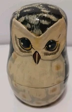 Russian Nesting  Owls Dolls 5 piece Handpainted