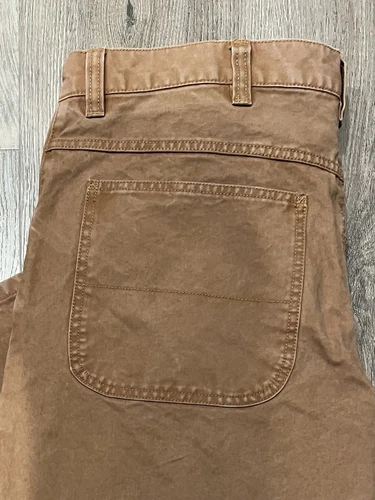 Vintage LL Bean Canvas Mens Pant Double Knee Sz 38x40 VTG Tan Work Pants