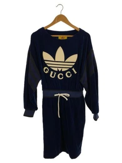 GUCCI/chenille/robe manches longues/velour/S/coton/NVY/logo/695679