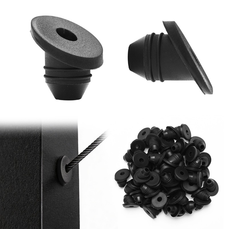 Yescom 60PCS Cable Railing Rubber Grommets 30 Degree Sleeves for 1/8" to 3/16"