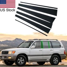 6pcs Glossy Black Pillar Posts Window Covers Trim For Toyota Land Cruiser 98-07 6pcs Glossy Black Pillar Posts Window Covers Trim For Toyota Land Cruiser 98-07