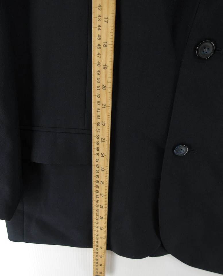 LL Bean Sport Coat Men 48 Blue Blazer Wool Field Safari Utility Travel Outdoor - Image 4 of 4