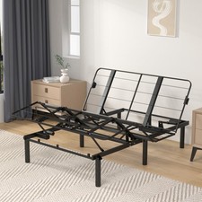 Zero-Clearance Adjustable Bed Base Frame Head and Foot Incline Quiet Motor Queen