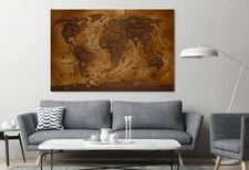 Ancient World Map Rare Special Edition Maps Paint Canvas Print Art Decor Wall