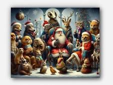 Celebrating Christmas humorous & surreal twist anthropomorphized Art #2 Reprint