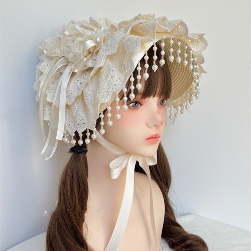 Hot Women Victorian Hat Classic Lolita Bonnet Hat Gothic Bonnet Parties Party - Picture 2 of 15