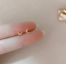 Simple Crescent Moon Stud Earrings