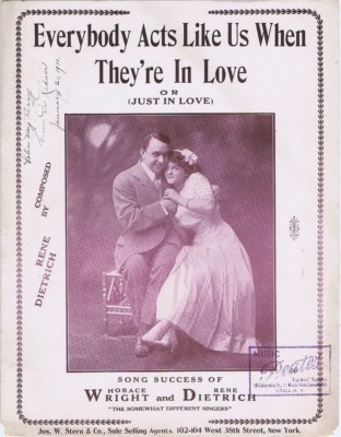 Everybody Acts Like Us When They're In Love, 1910, vintage sheet music