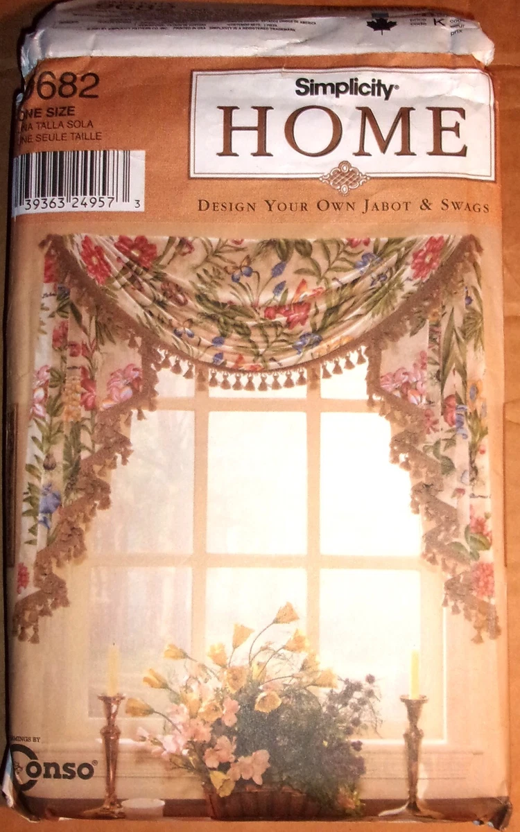SIMPLICITY HOME Curtain Drapes Swags Sewing Pattern 9682 UNCUT