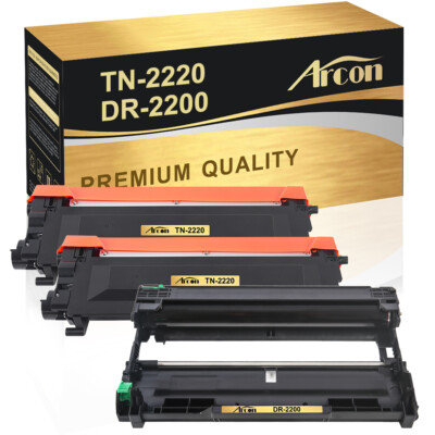 2Toner +Trommel Compatible with Brother TN-2220 HL2240 HL2250DN MFC7360N DCP7055