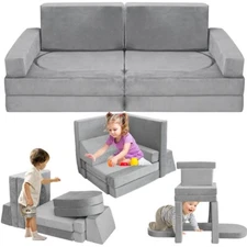 10Pcs Modular Kids Play Couch Floor Sofa Children Playroom Furniture Toddlers