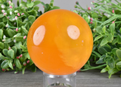 Natural Bright Orange Calcite Sphere from Mexico 6.1 cm  # 18014