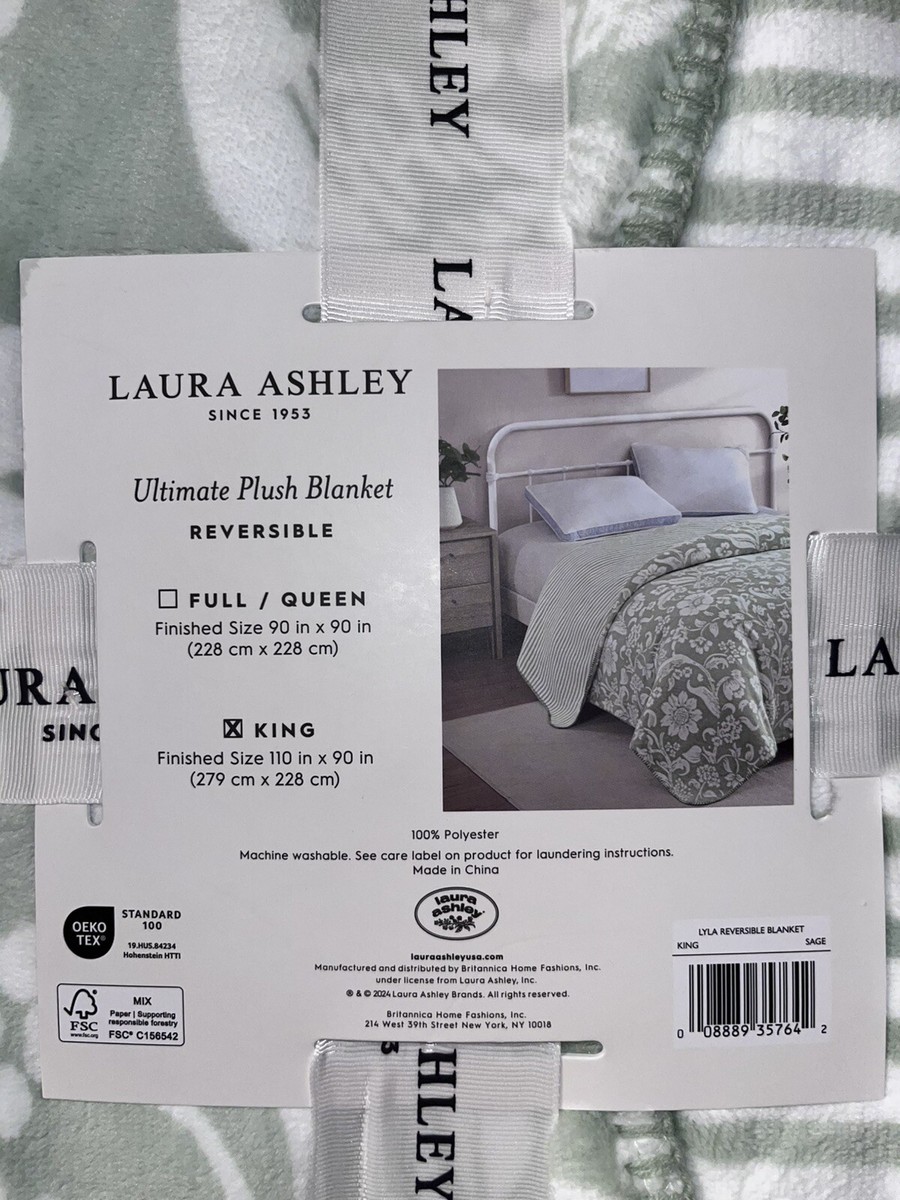 1-NWT LAURA ASHLEY SHABBY CHIC VINTAGE GREEN FLORAL PRINT KING