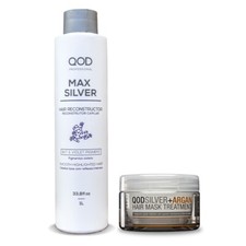 Max Silver Argan Pro Blond Bleached Keratin Hair Straightening Kit 2 Itens - Q