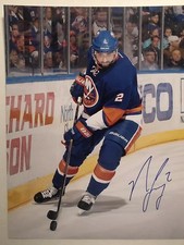 NICK LEDDY SIGNED NEW YORK ISLANDERS 11x14 PHOTO AUTOGRAPH