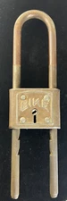 Antique VTG BIKE Brand Brass Metal Bicycle Lock No Key 7.5" Patina Collectible