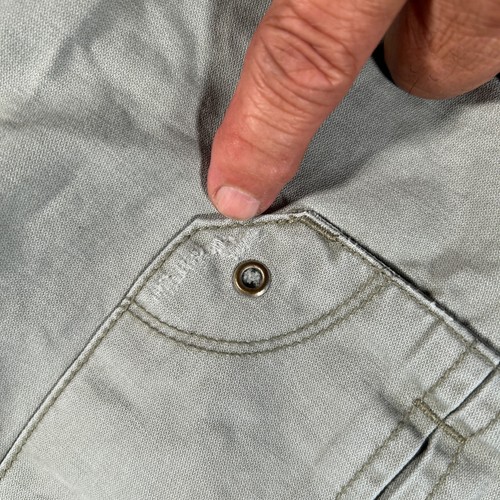 Salopette vintage marca Lucky pantaloni cargo uomo 33x30 verde invecchiato grunge Y2K - Foto 13 di 14