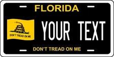 Florida Don't Tread On Me License Plate Custom Auto Car Bike Motorcycle Moped