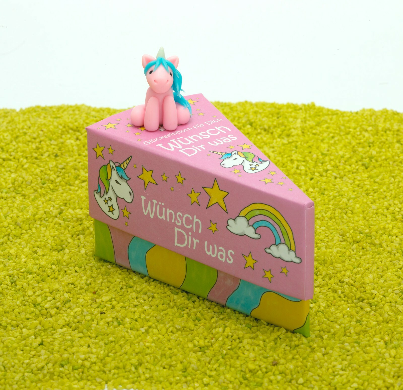 Hergo Geschenkschachtel Tortenstück Kinder mit Einhorn - Wünsch Dir was