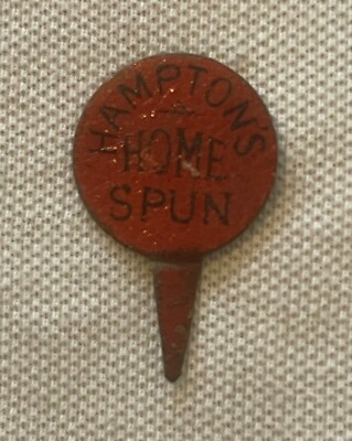 tobacco tin home bargains Antique Vintage Hampton Home Spun Tin Tobacco Tag 1870s-1910s