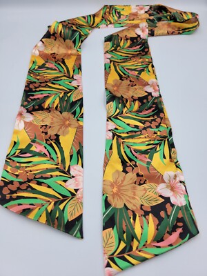 Silk Style Head Scarf - Silk Style Belt - Jungle Print - 58 Inches Long - Scarf