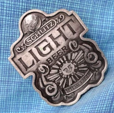 Schlitz Light Beer Promo Belt Buckle Special Lager Vintage 70s Bergamot  .TAZ168