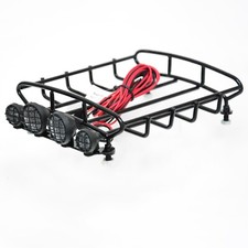 Portaequipajes de techo de metal con luces LED para Tamiya Sand Scorcher Monster Beetle