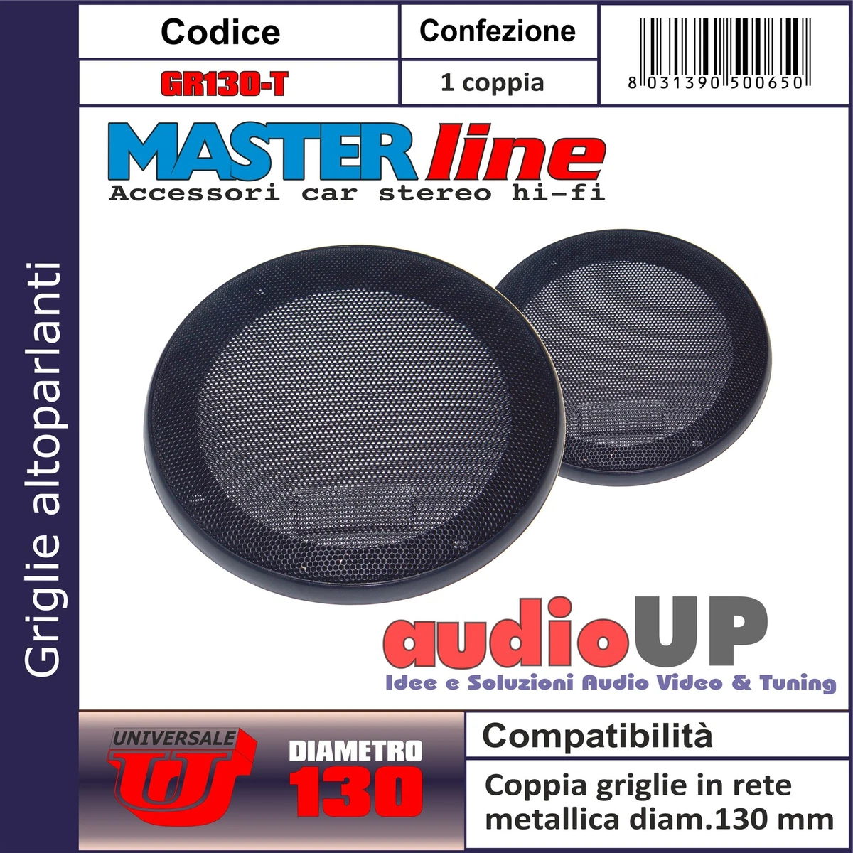 2 Griglie Altoparlanti 6.5" Universali - Rete Metallica Di Ricambio - Thrashin Motorsports TMMG65