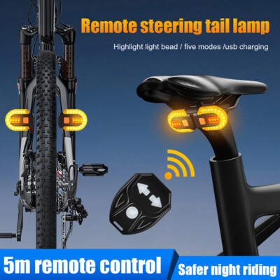 Bike Turn Signal Rear Light LED Bicycle Lamp USB Rechargeable Wireless Lights