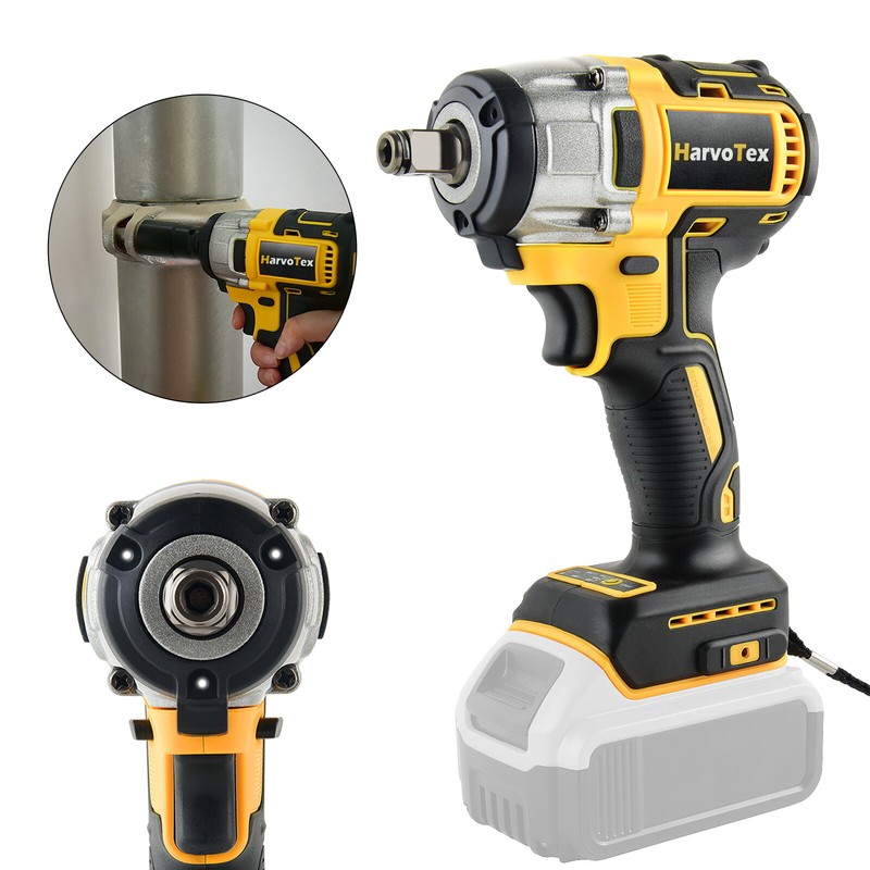 Brushless Cordless 1/2'' 530NM Impact Wrench Rattle Gun For Dewalt 20V Battery