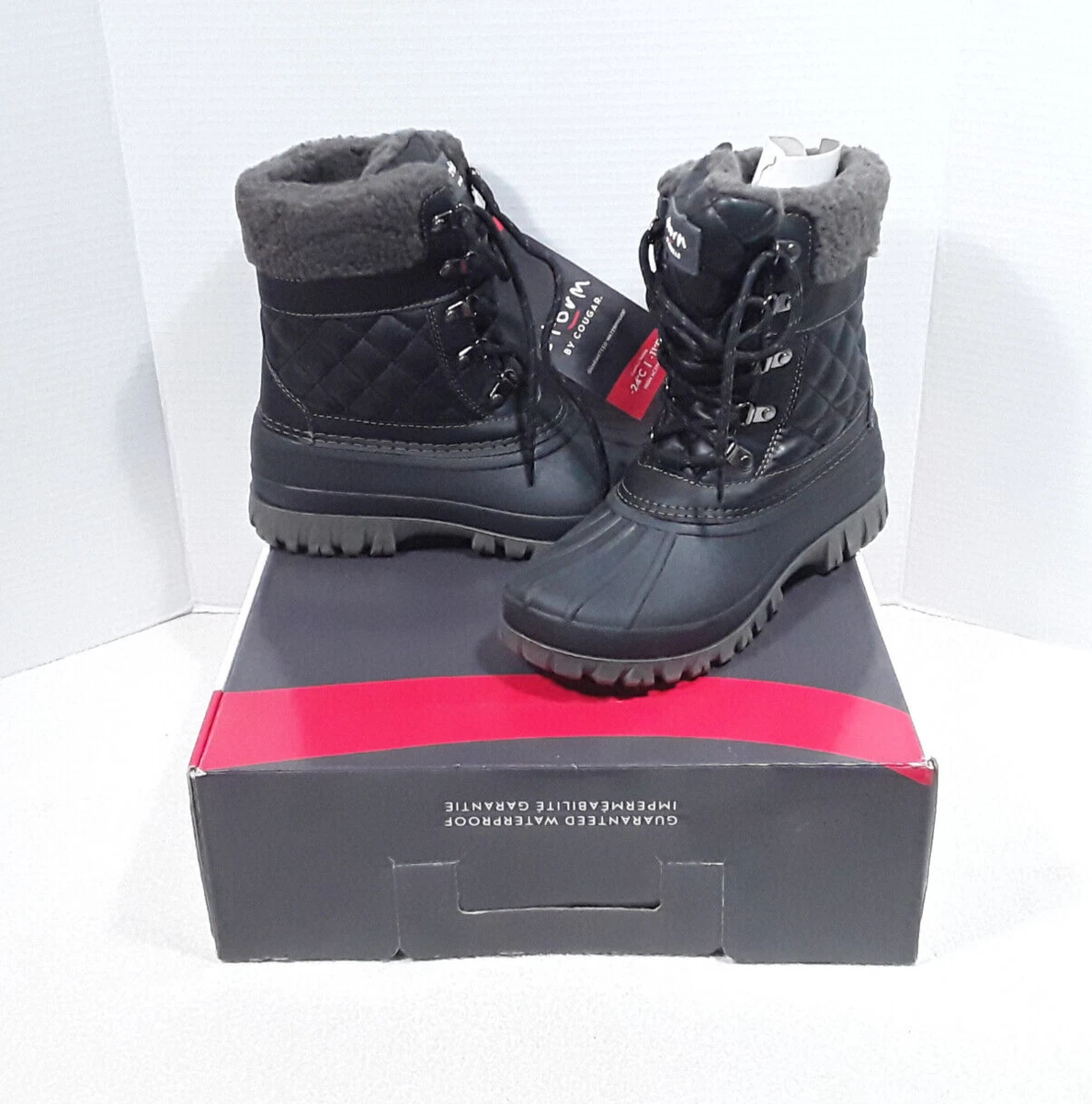 Storm by Cougar Boots Women s 9 WIDE Black Charcoal Carlisle Snow