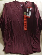NWT SEG'MENTS Burgundy Women 100% Merino Wool Long Sleeve Base Top Layer *Sz XL*