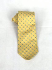 Brooks Brothers Yellow w/Blue White Daisy Flowers Made in USA Tie