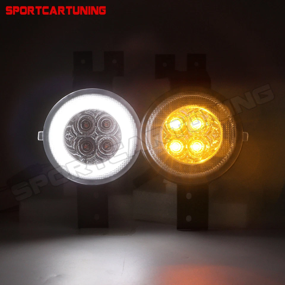 2x Amber/White LED Halo Turn Signal Light DRL Lamps For Mini Cooper R50 R52 R53 - Image 2 of 4