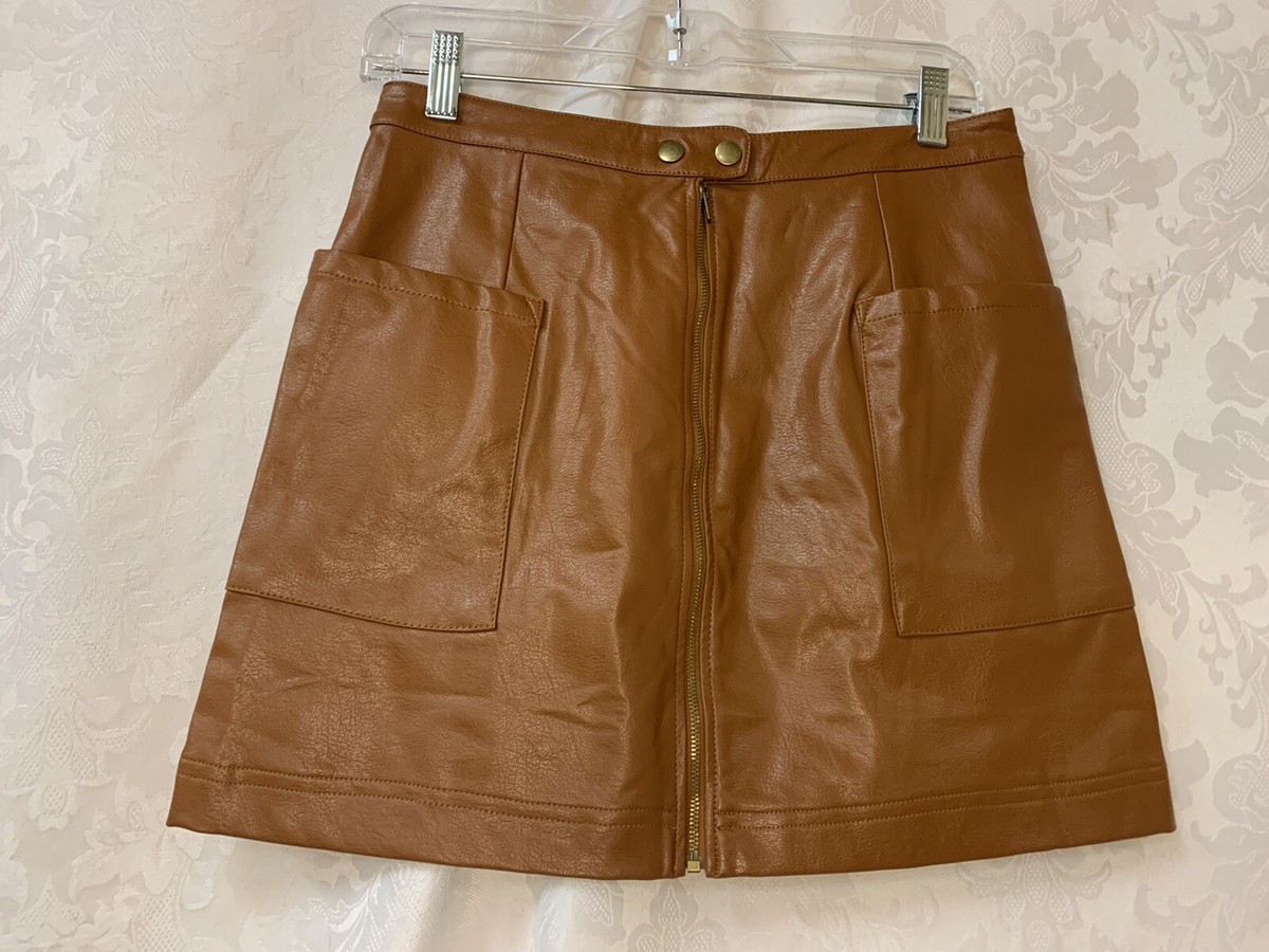 Sadie And Sage Faux Leather A-Line Mini Skirt Size Small Color