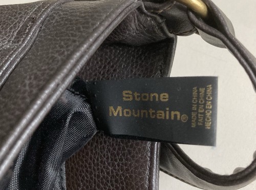 Stone Mountain Black Leather Shoulder Bag Buckle Strap Lots Of Pockets New - Picture 8 of 18