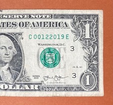 January 2, 2019 ( C 00122019 E ) Birthday Note $1 One Dollar Bill (__1/2/2019) .