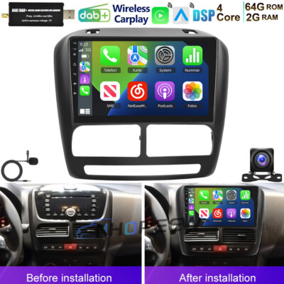 DAB+ Apple Carplay 64GB Android 15 Autoradio GPS Für Fiat Doblo MK2/Opel Combo D