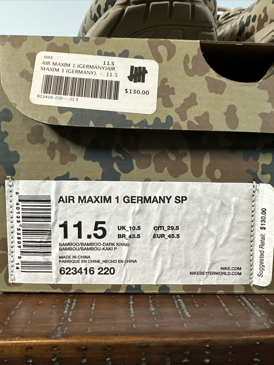 Men's Size 11.5 - Nike Air Maxim 1 Germany SP Camo | eBay