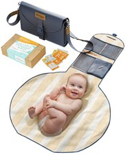 munimu Portable Baby Diaper Changing Pad Travel 5 Pockets Sketch Pattern