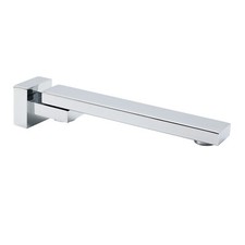Polished Chrome Square Bath Spout Wall Mounted 180° Swivel Bathtub Outlet Tap