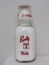 TSPQCT Milk Bottle Purity Grade A Milk Dairy MINN Seal 1946 Cream Top Location??