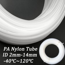 White PA Nylon Tube ID 2~14mm Pneumatic Air Line Tubing Oil & Fuel Plastic Pipe