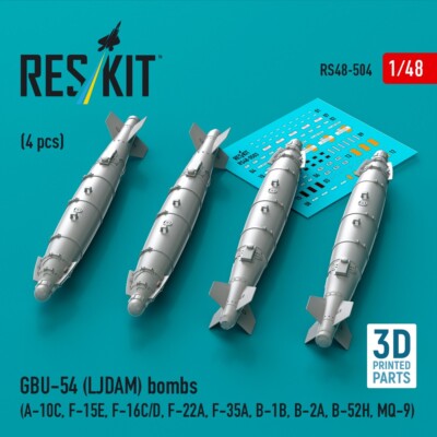 1/48 Reskit RS48-0504 GBU-54 (LJDAM) bombs (4 pcs) (A-10C, F-15E, F-16C/D, F-22A