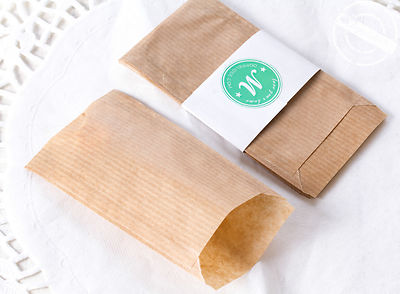 20 mini Kraftpapier FLACHBEUTEL Geschenktüten Papiertüten Papier Tüten Tütchen
