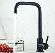 Matt Black 304SS Basin Mixer Kitchen Laundry Faucet Tap Spout 360 Swivel US