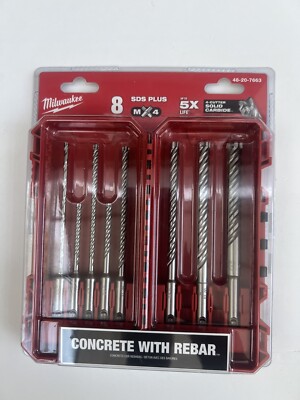 Milwaukee Tool 48-20-7663.  8 Pc. 4-Cutter Mx4 Sds-Plus Rotary Hammer Drill Bit