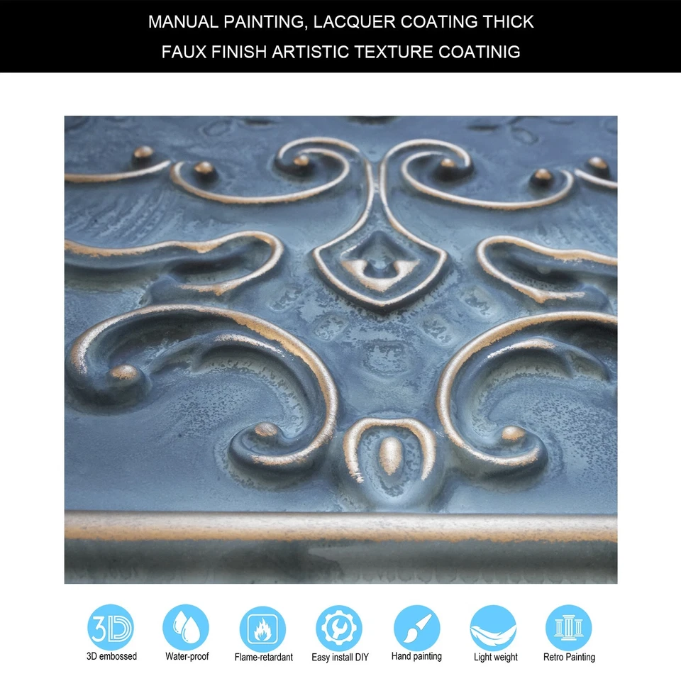 Azulejo de techo estilo clásico groggery decoración panel de pared PL19 oro ahumado 10 un./lote Foto 4 de 4